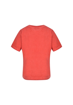 تی شرت زنانه یقه گرد رنگرزی چاپی