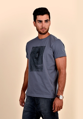 تی شرت مردانه آستین کوتاه چاپ و گلدوزی
