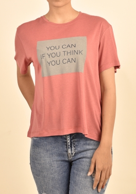 تی شرت زنانه آستین کوتاه چاپی