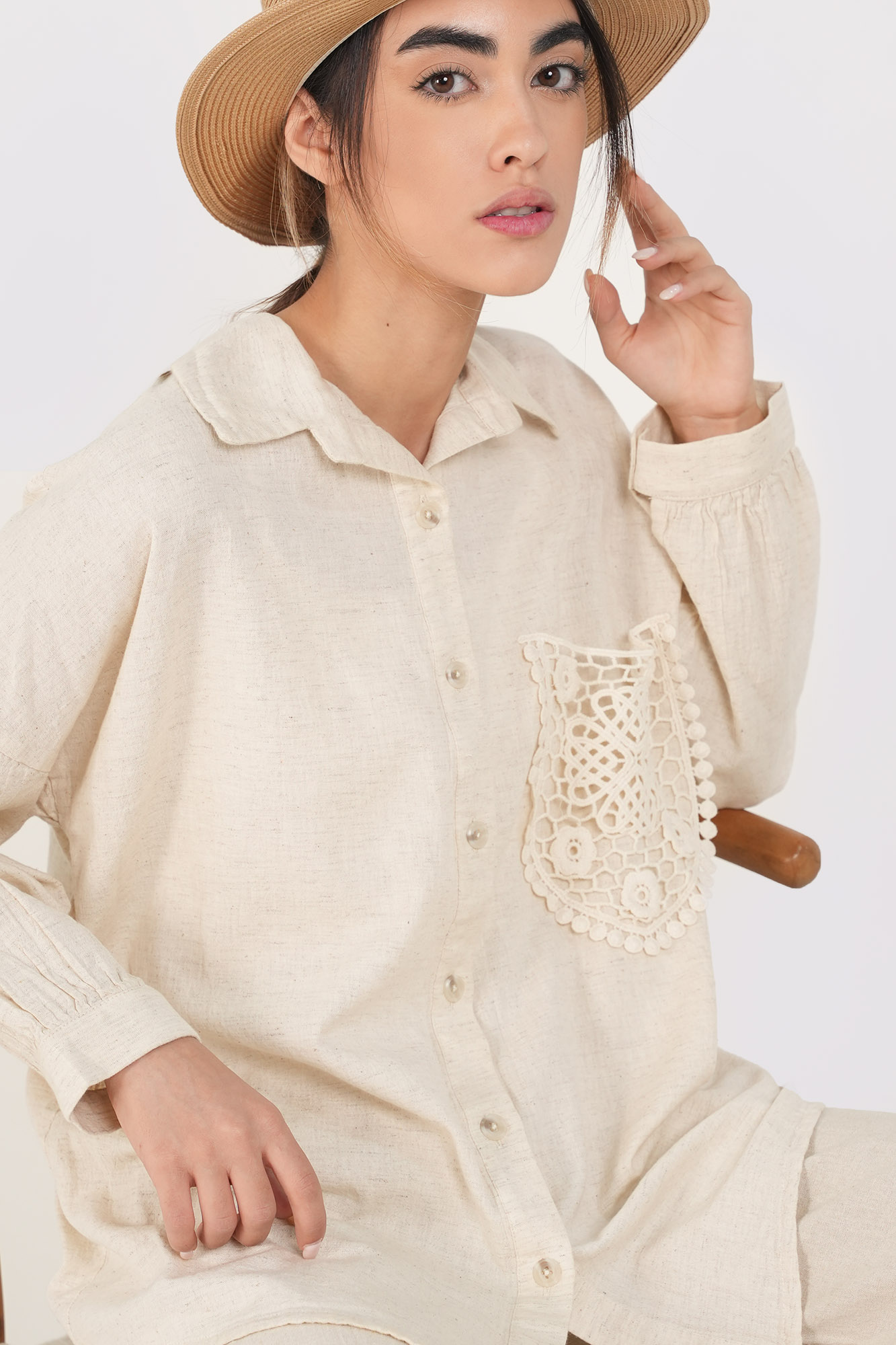شومیز لینن ساده زنانه