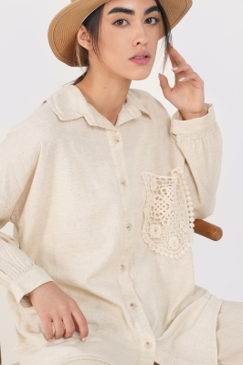شومیز لینن ساده زنانه