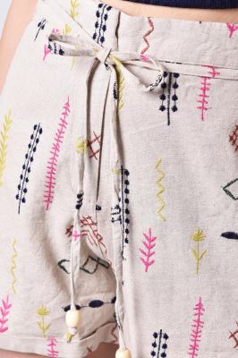 شلوارک پارچه ای گلدوزی زنانه