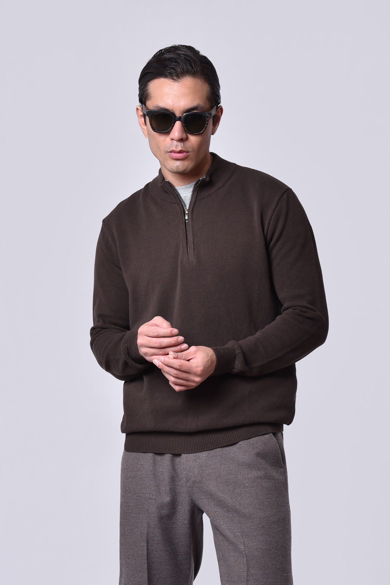 پلیور بافت نیم زیپ