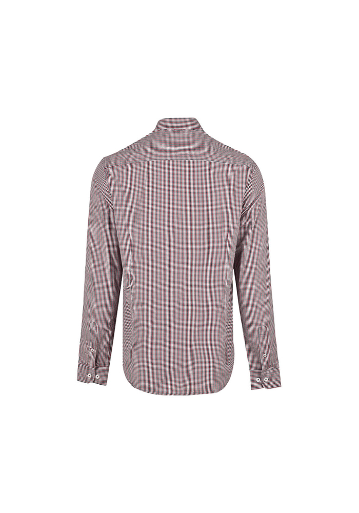 پیراهن چهارخونه ریز یقه دار اسلیم فیت