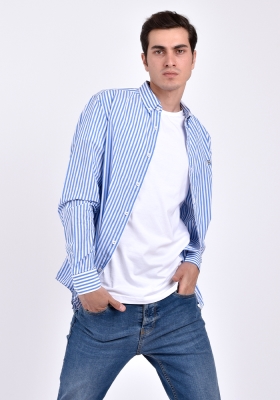 پیراهن راه راه یقه دار اسلیم