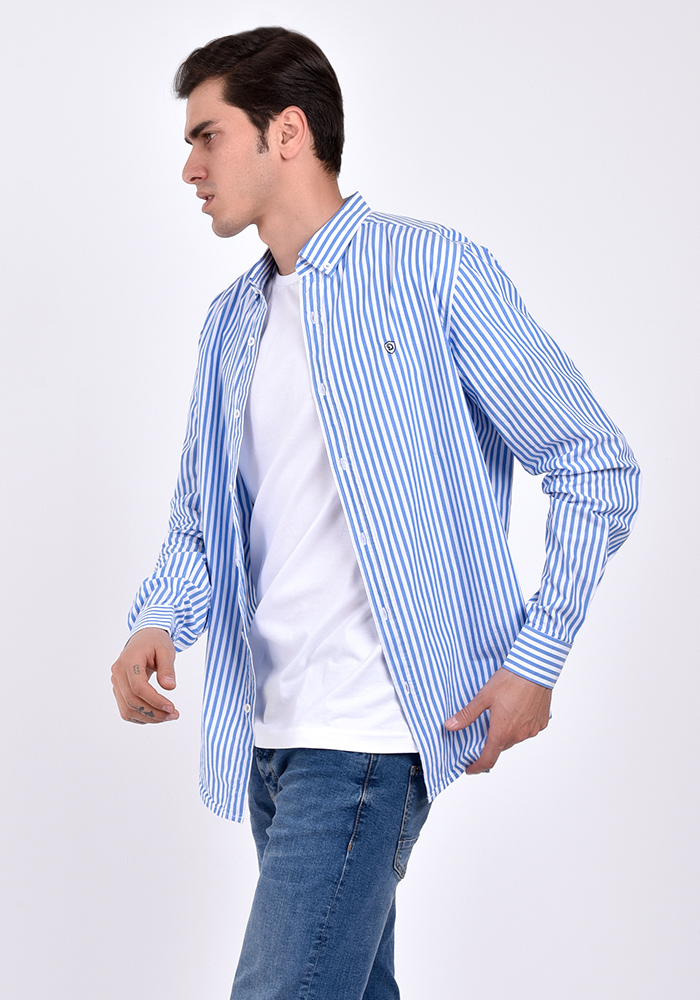 پیراهن راه راه یقه دار اسلیم