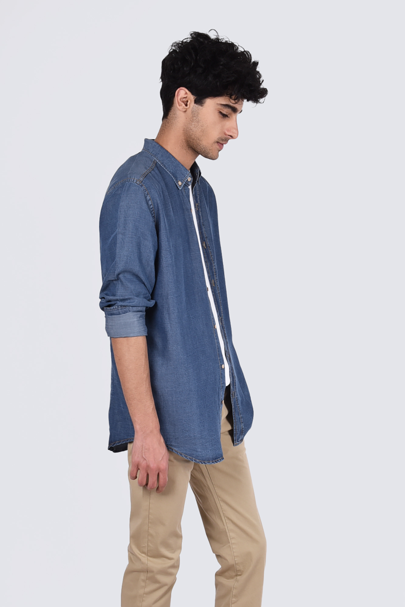 پیراهن جین یقه دار اسلیم