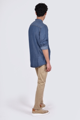 پیراهن جین یقه دار اسلیم