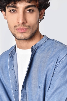 پیراهن جین یقه فرنچ تنسل