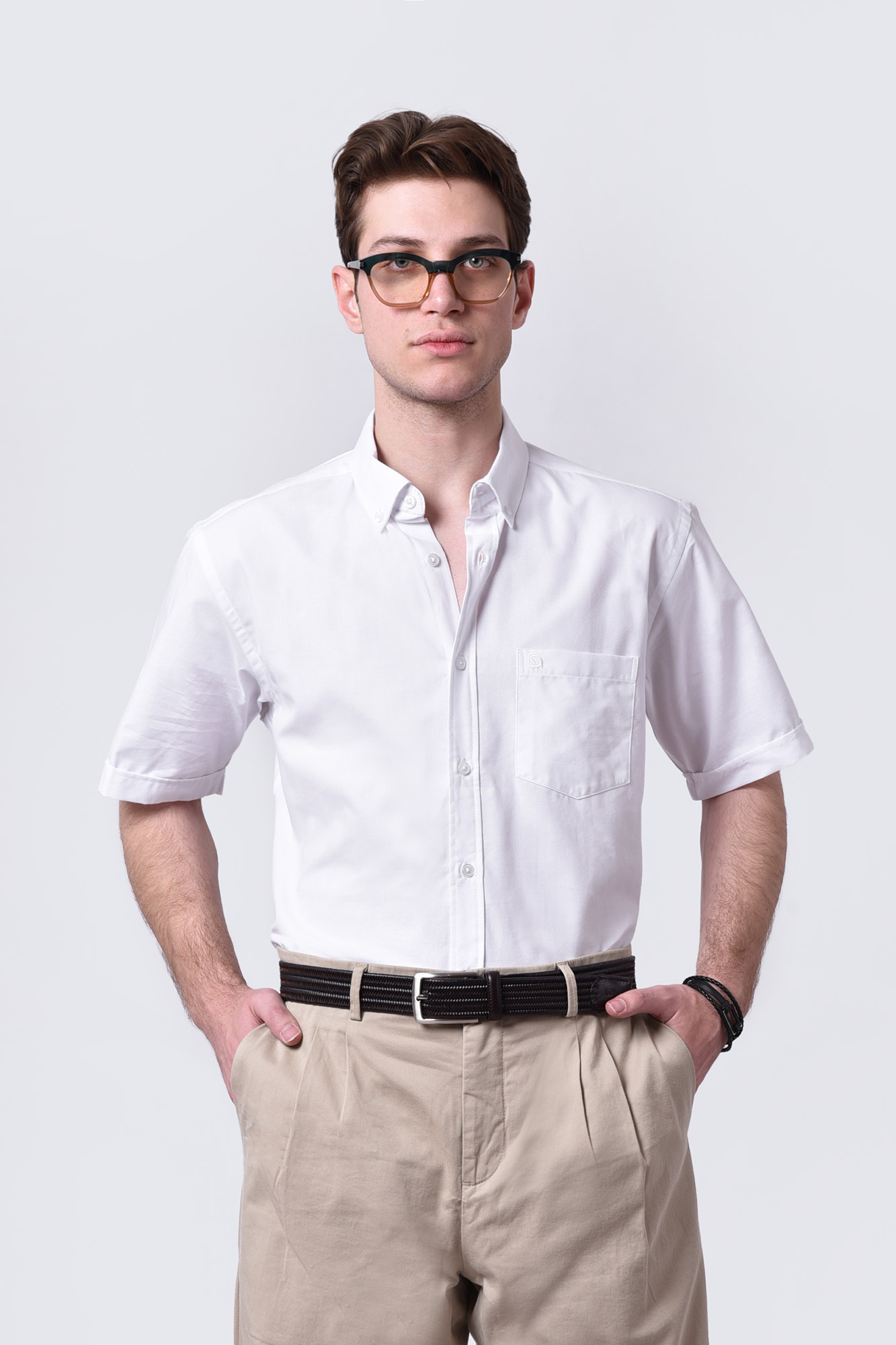 پیراهن آستین کوتاه آکسفورد