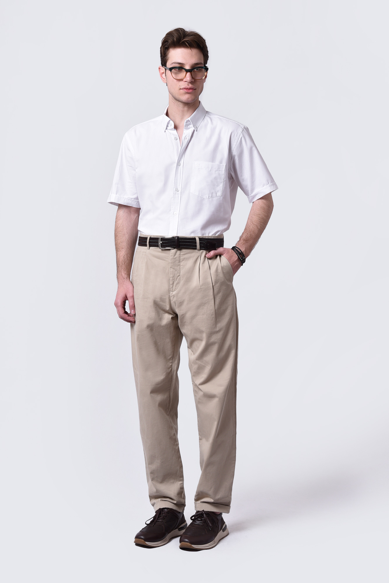 پیراهن آستین کوتاه آکسفورد