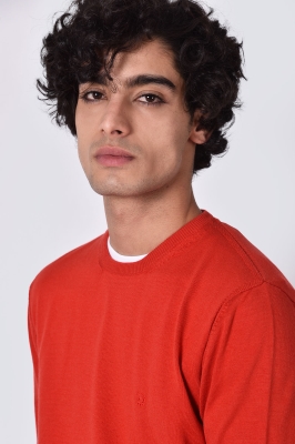 بافت یقه گرد ساده