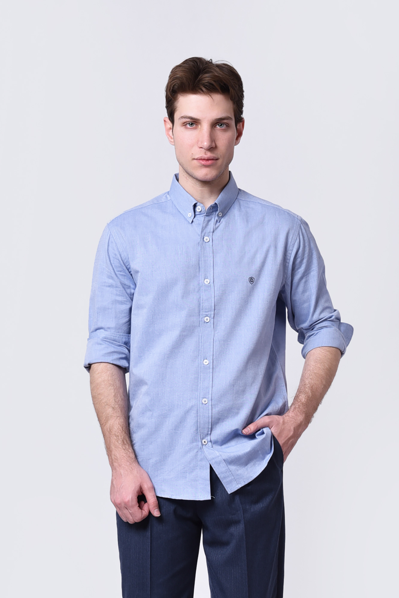 پیراهن آکسفورد آستین بلند اسلیم