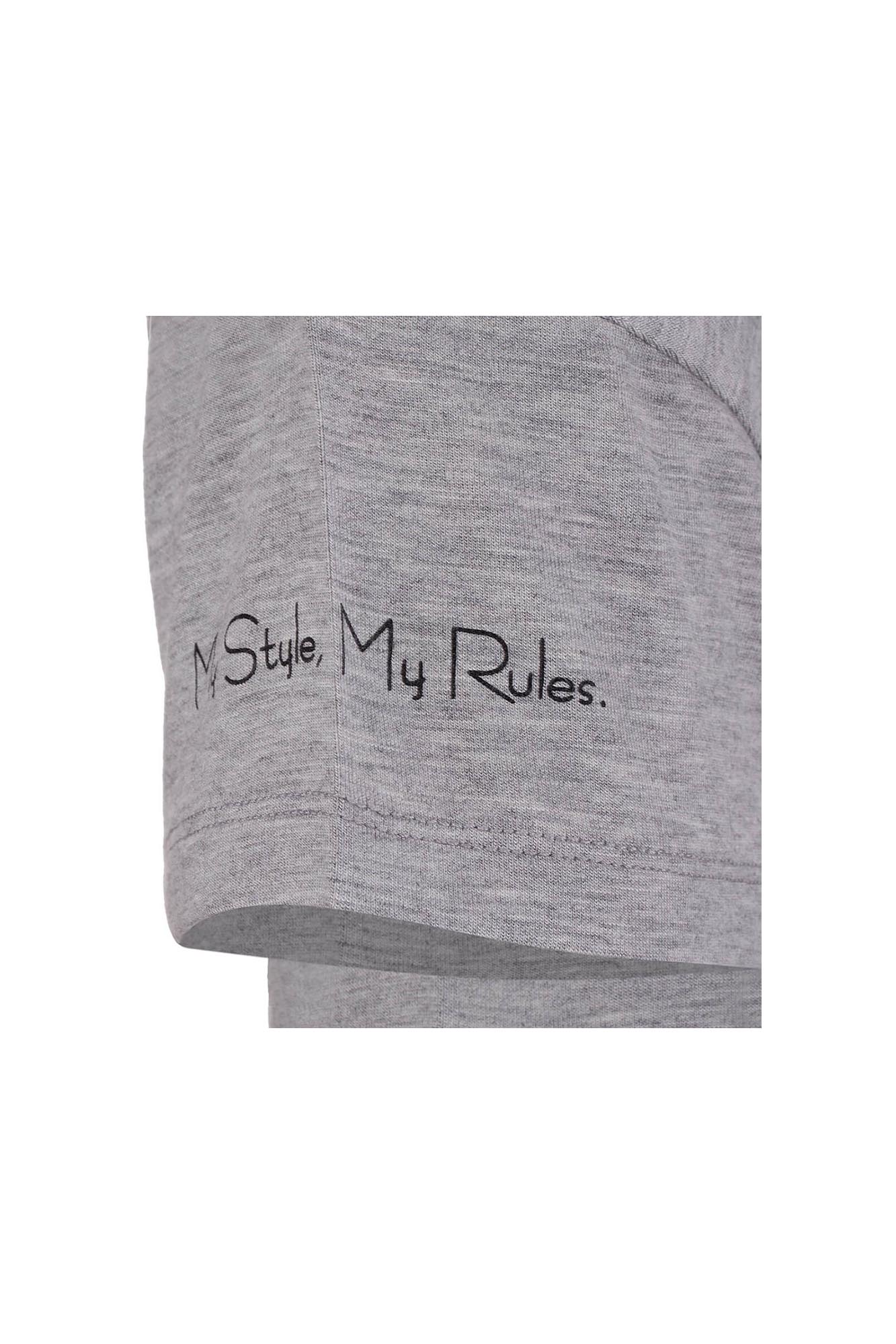 تی شرت یقه گرد آستین چاپی