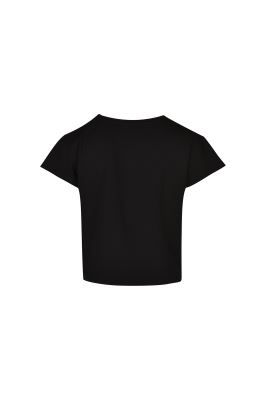 تی شرت زنانه یقه گرد پهلو نوار دار