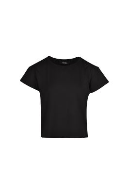 تی شرت زنانه یقه گرد پهلو نوار دار