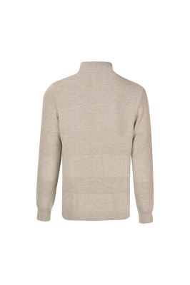 ژاکت زیپ دار فندقی لبه جیر