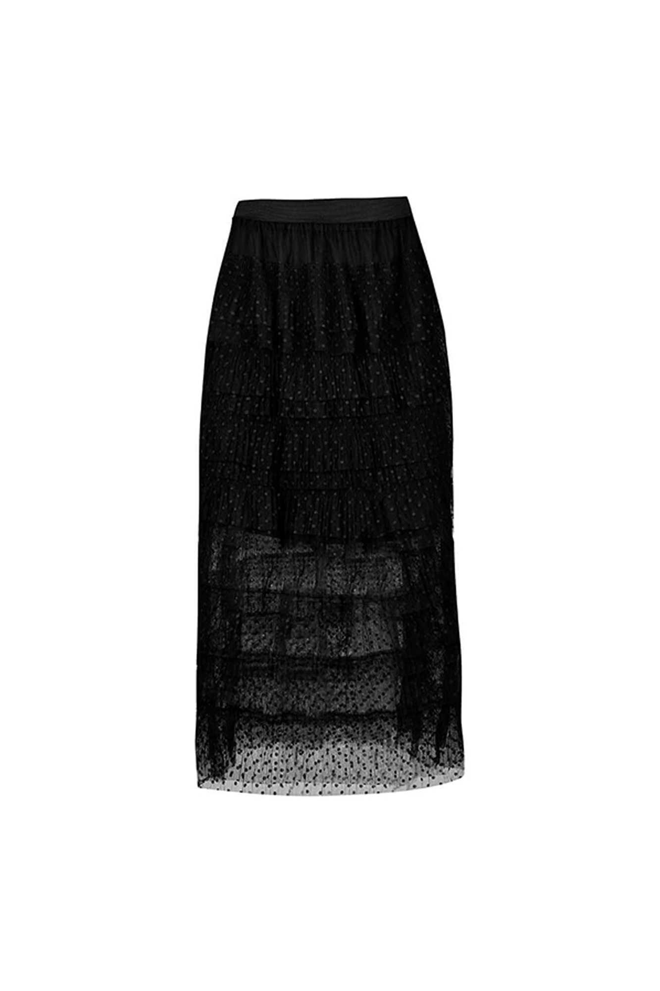 دامن زنانه بلند توری پله ای