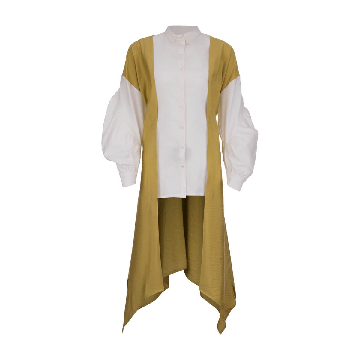 مانتو ترکیبی با لینن در آستین