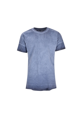 تی شرت یقه گرد سرشانه افتاده رنگرزی شده