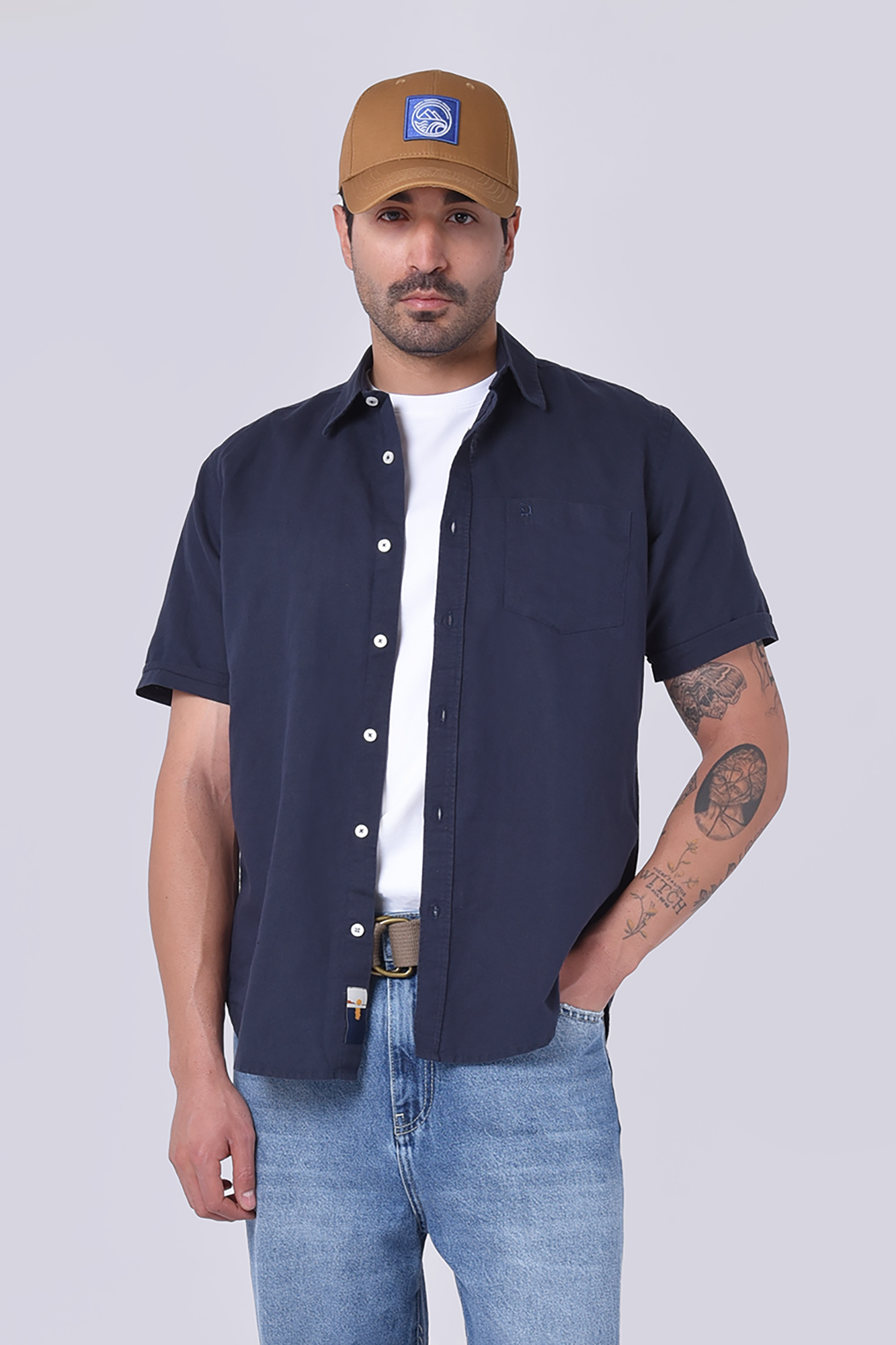 پیراهن آستین کوتاه یقه دار