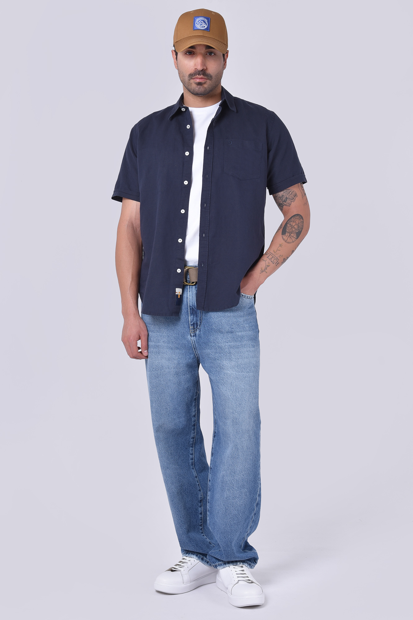 پیراهن آستین کوتاه یقه دار