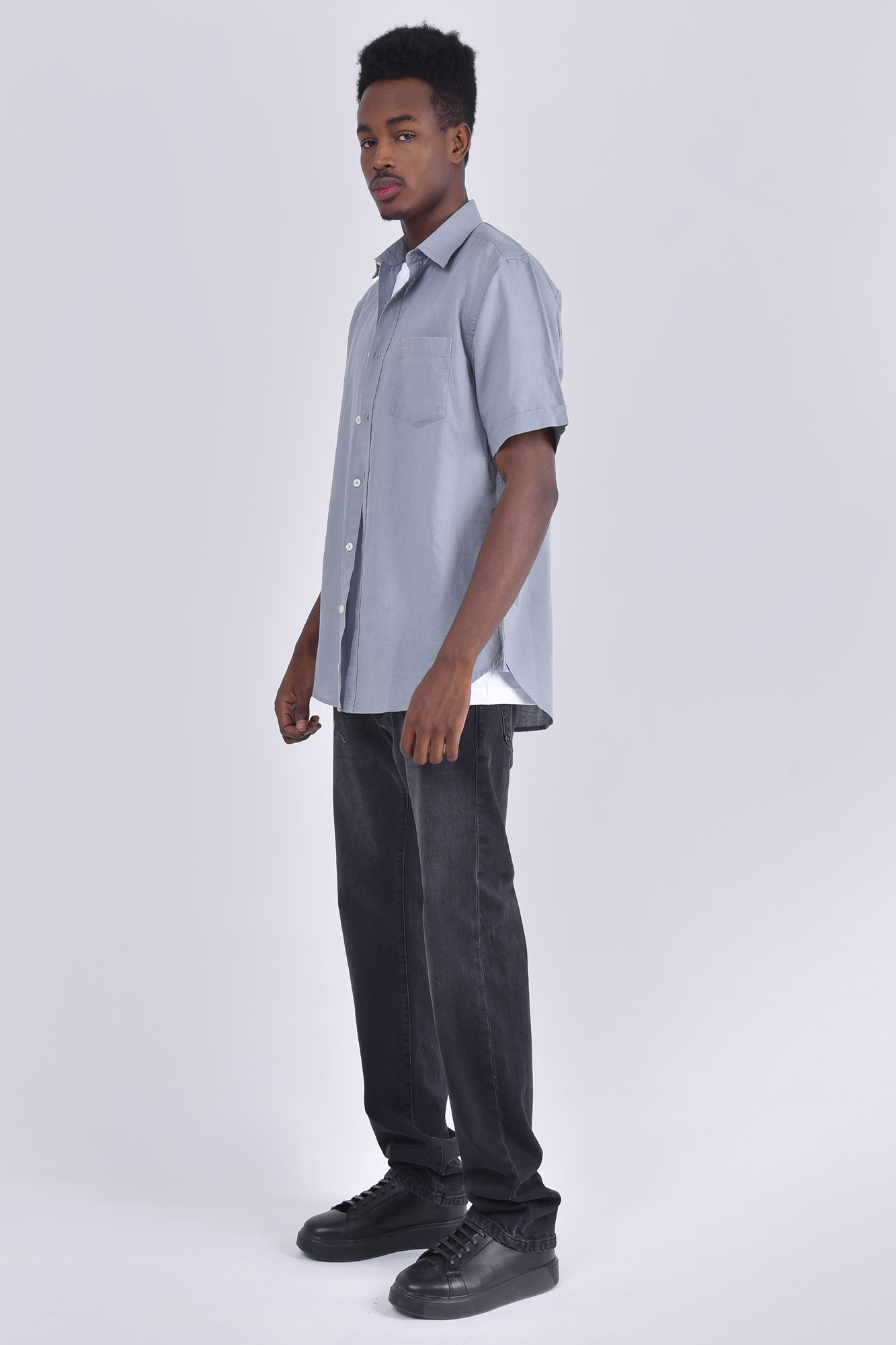 پیراهن آستین کوتاه یقه دار