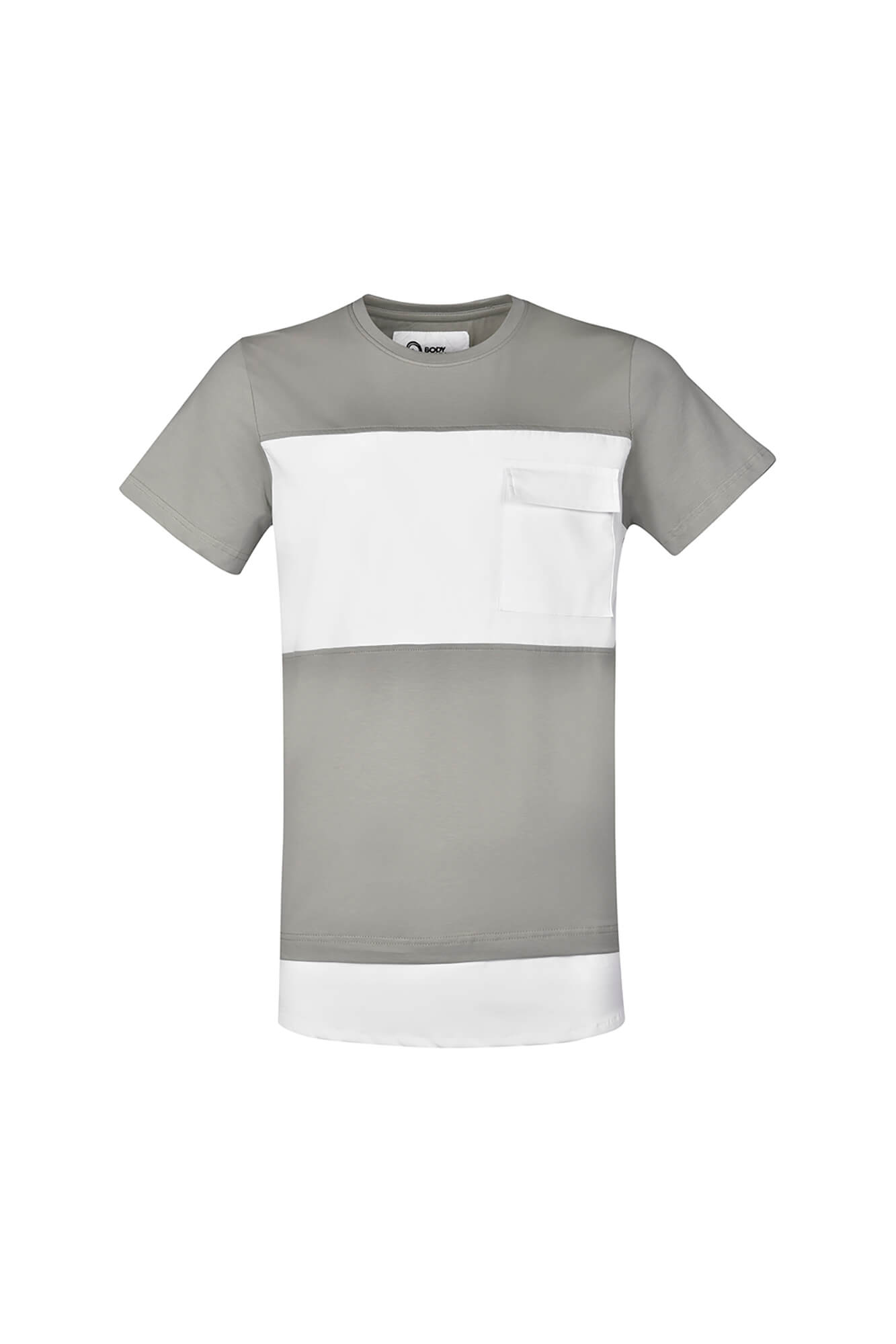 تی شرت یقه گرد دمپا هلال جیب دار پوپلین