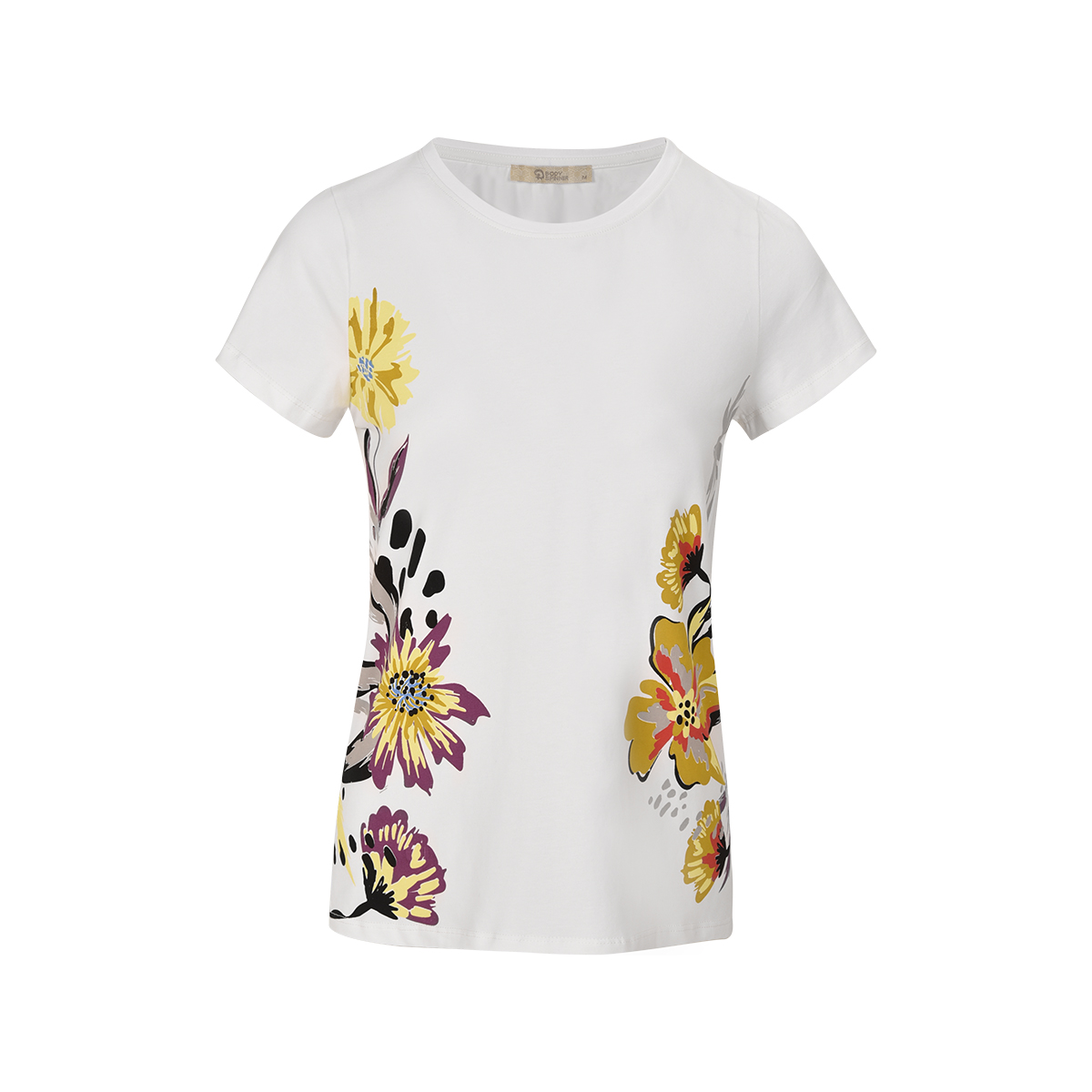 تی شرت یقه گرد چاپی تمام گل