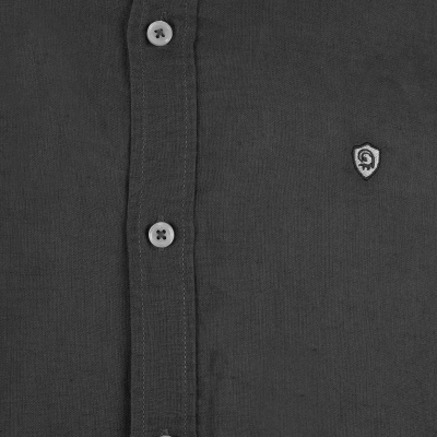 پیراهن آستین بلند یقه دار لینن