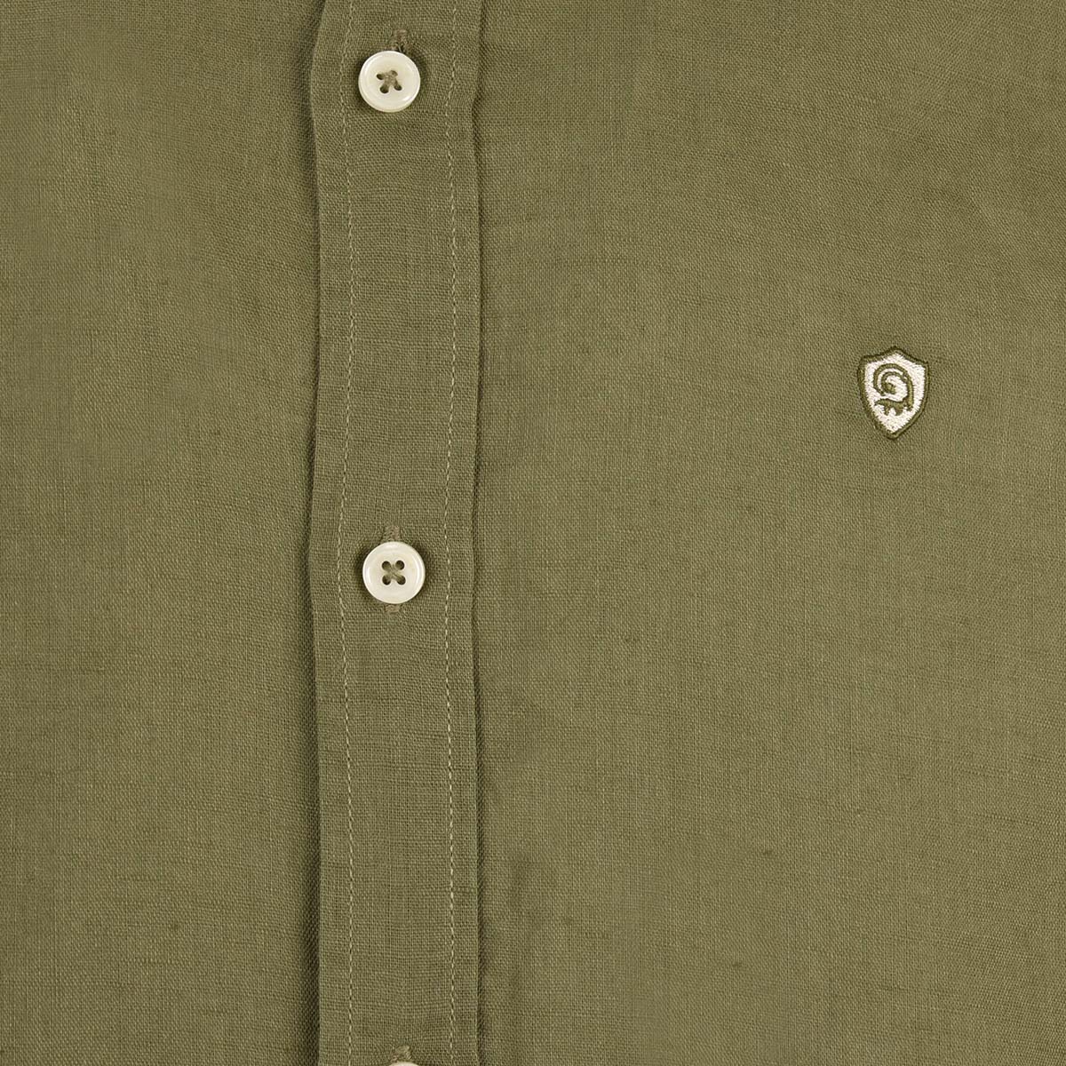 پیراهن آستین بلند یقه دار لینن