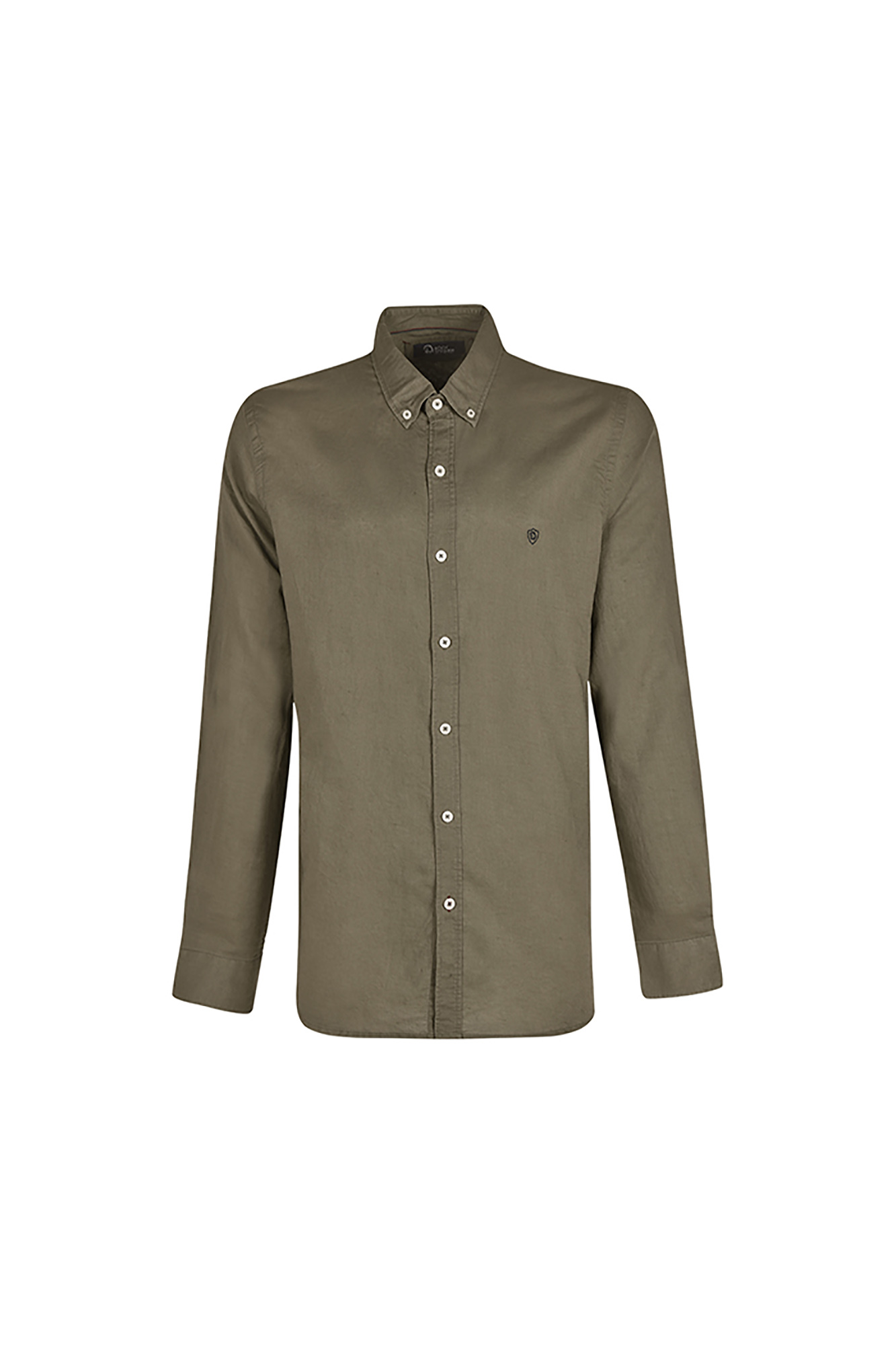 پیراهن آستین بلند یقه دار لینن