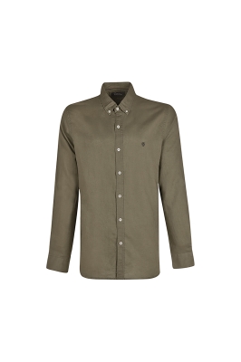 پیراهن آستین بلند یقه دار لینن