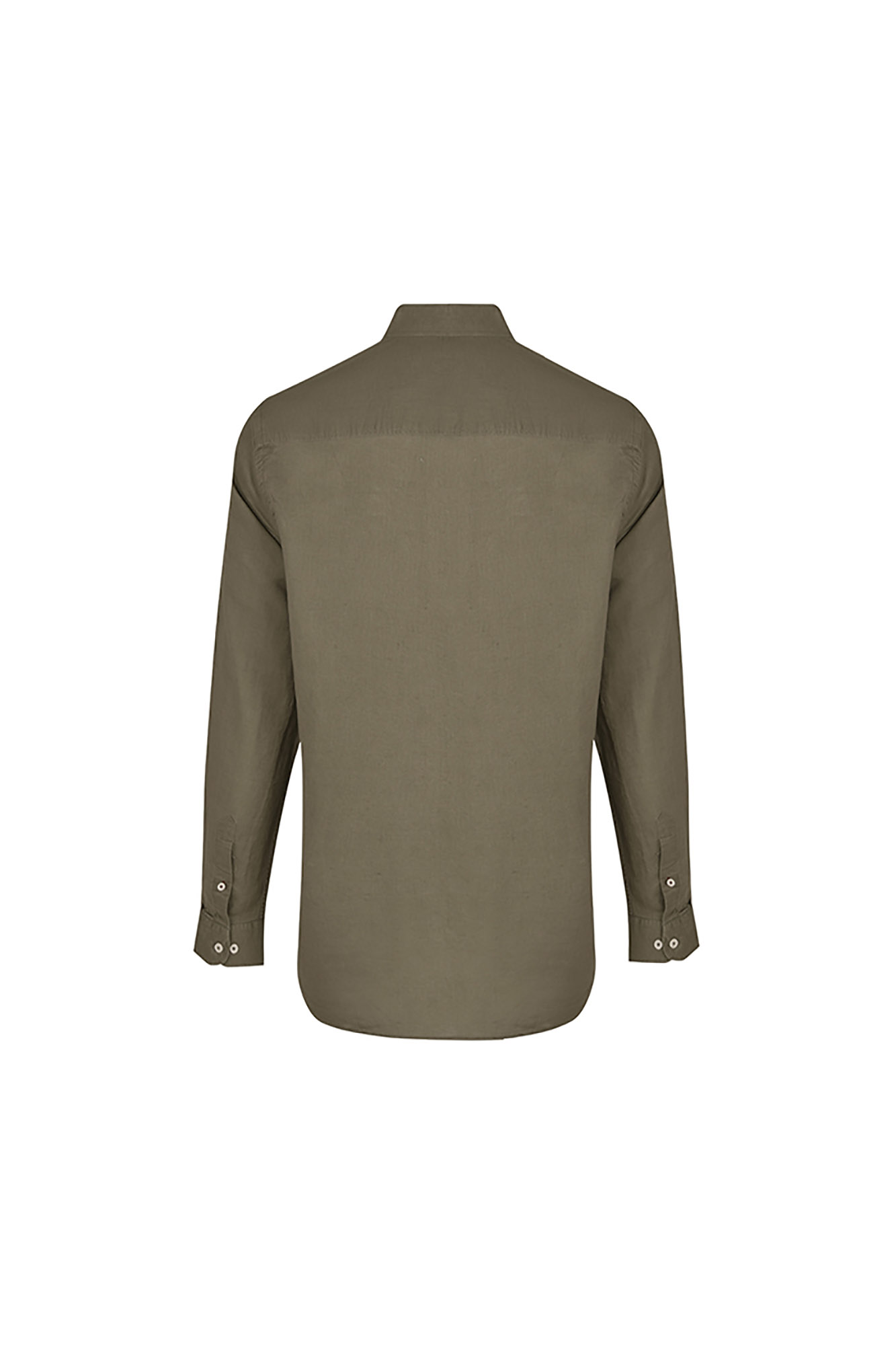 پیراهن آستین بلند یقه دار لینن