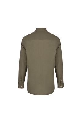 پیراهن آستین بلند یقه دار لینن