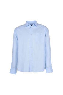 پیراهن آستین بلند یقه دار لینن