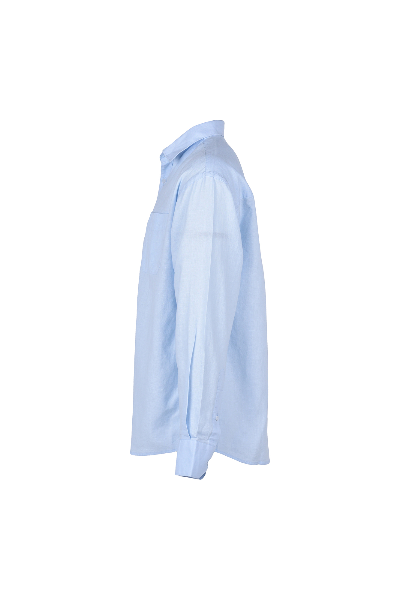 پیراهن آستین بلند یقه دار لینن