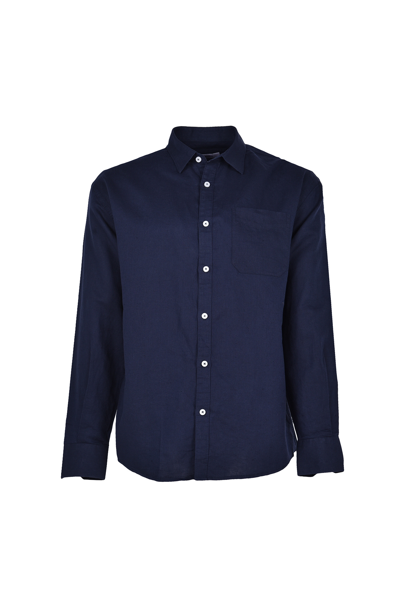 پیراهن آستین بلند یقه دار لینن