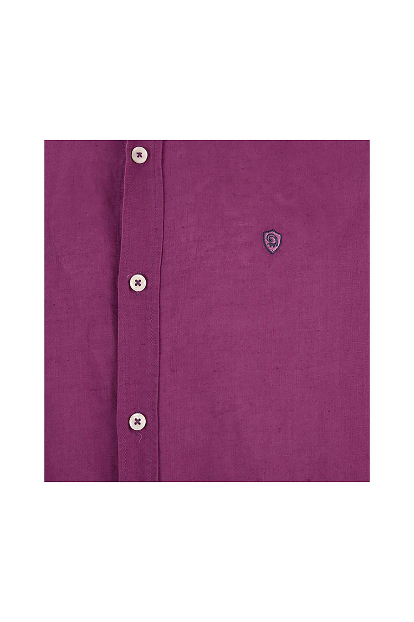 پیراهن آستین بلند یقه دار لینن