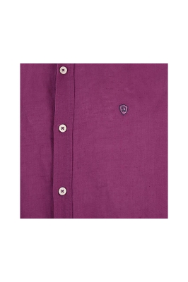 پیراهن آستین بلند یقه دار لینن