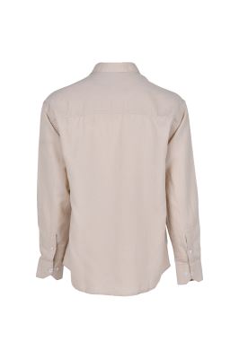 پیراهن آستین بلند یقه دار لینن