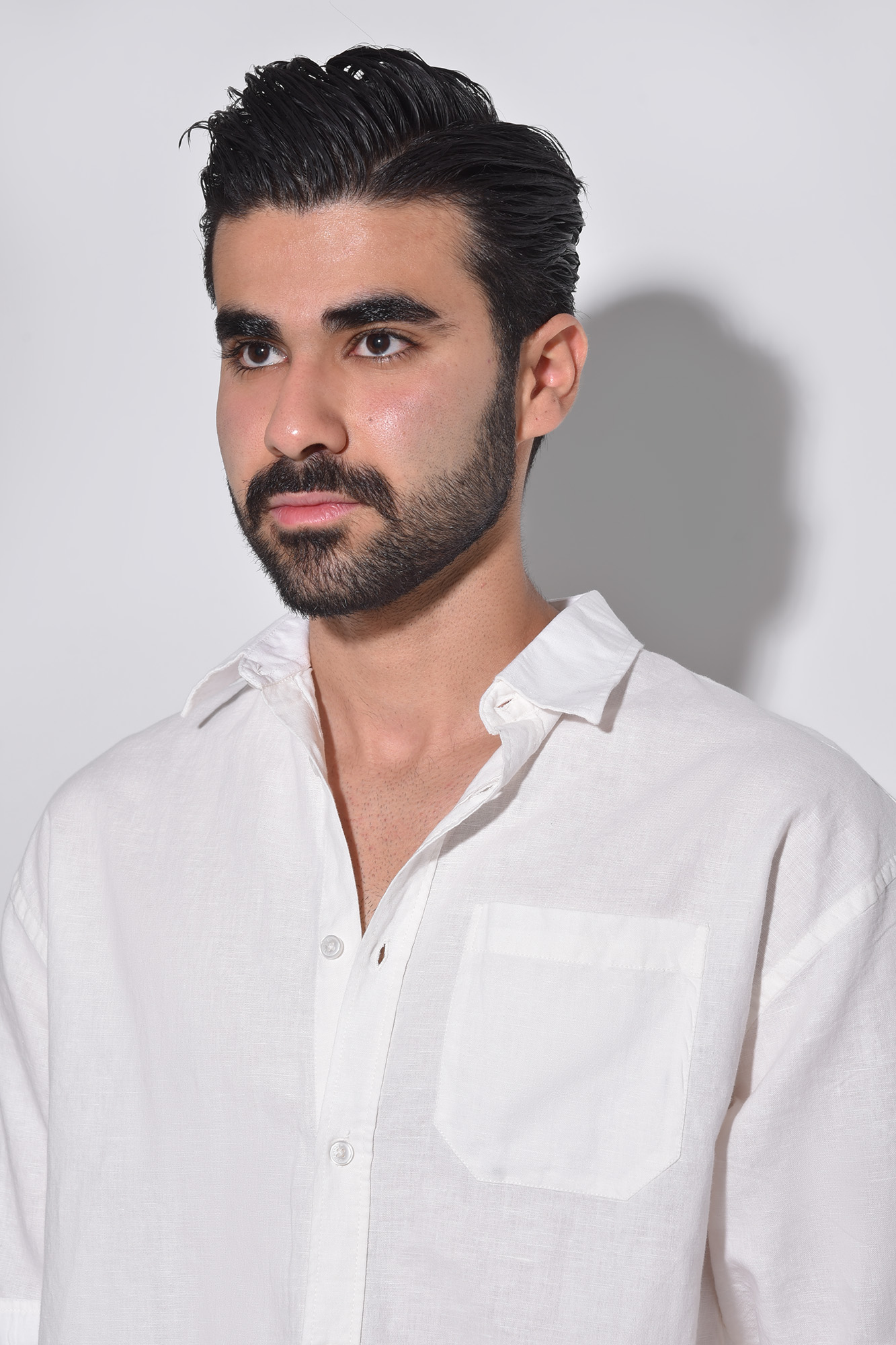 پیراهن آستین بلند یقه دار لینین