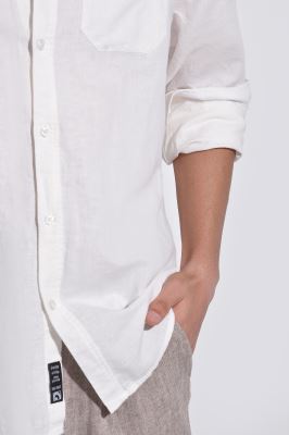 پیراهن آستین بلند یقه دار لینین