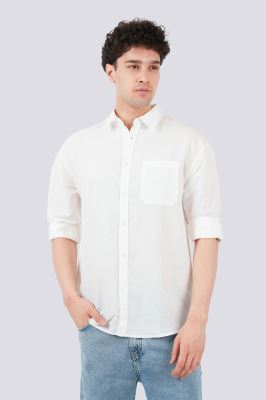 پیراهن آستین بلند یقه دار لینین