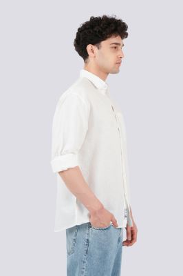 پیراهن آستین بلند یقه دار لینین