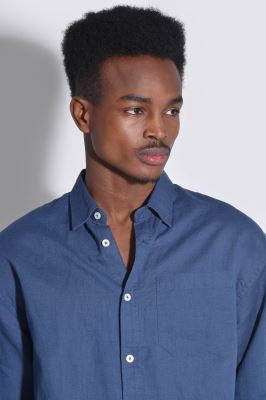 پیراهن آستین بلند یقه دار لینن