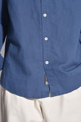 پیراهن آستین بلند یقه دار لینن