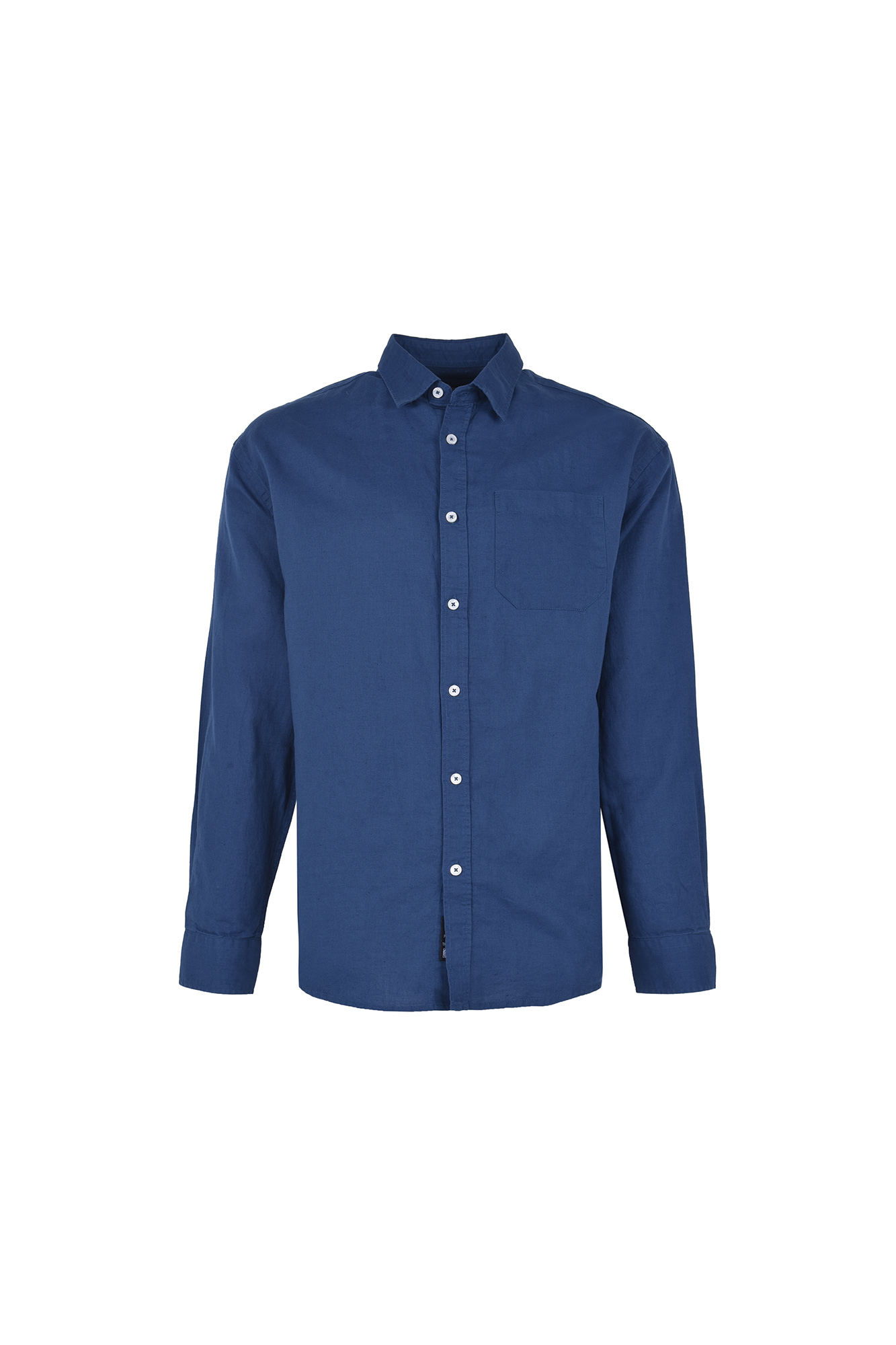 پیراهن آستین بلند یقه دار لینن