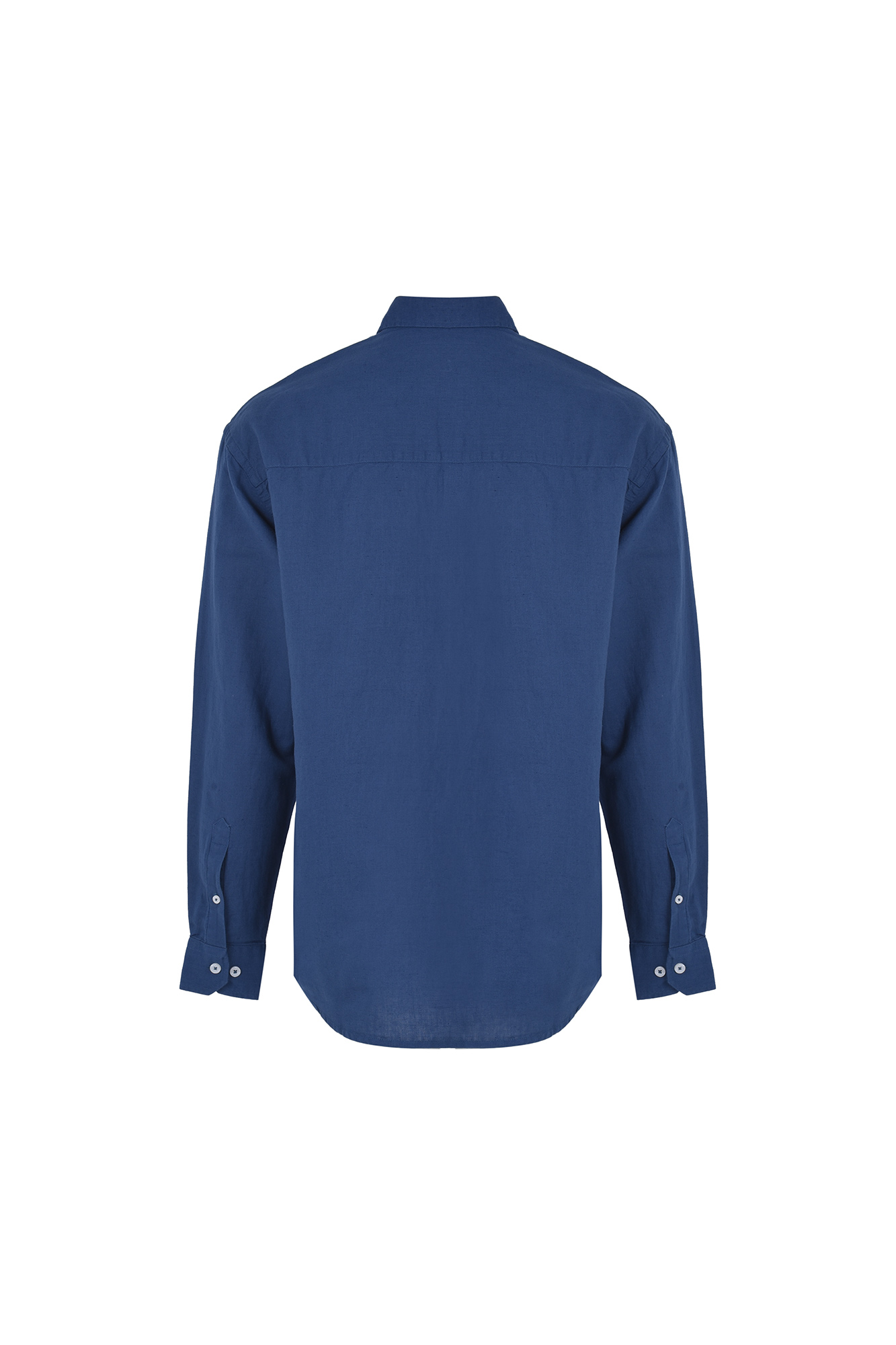 پیراهن آستین بلند یقه دار لینن