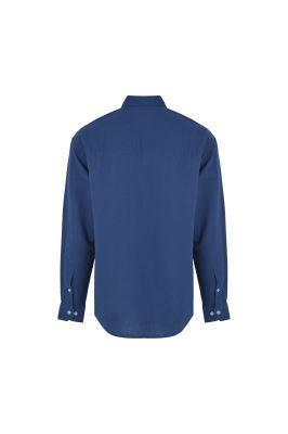 پیراهن آستین بلند یقه دار لینن